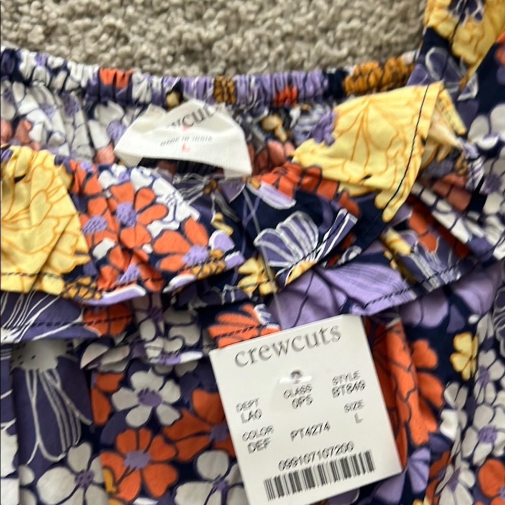 J Crew Girls  Floral Ruffle top